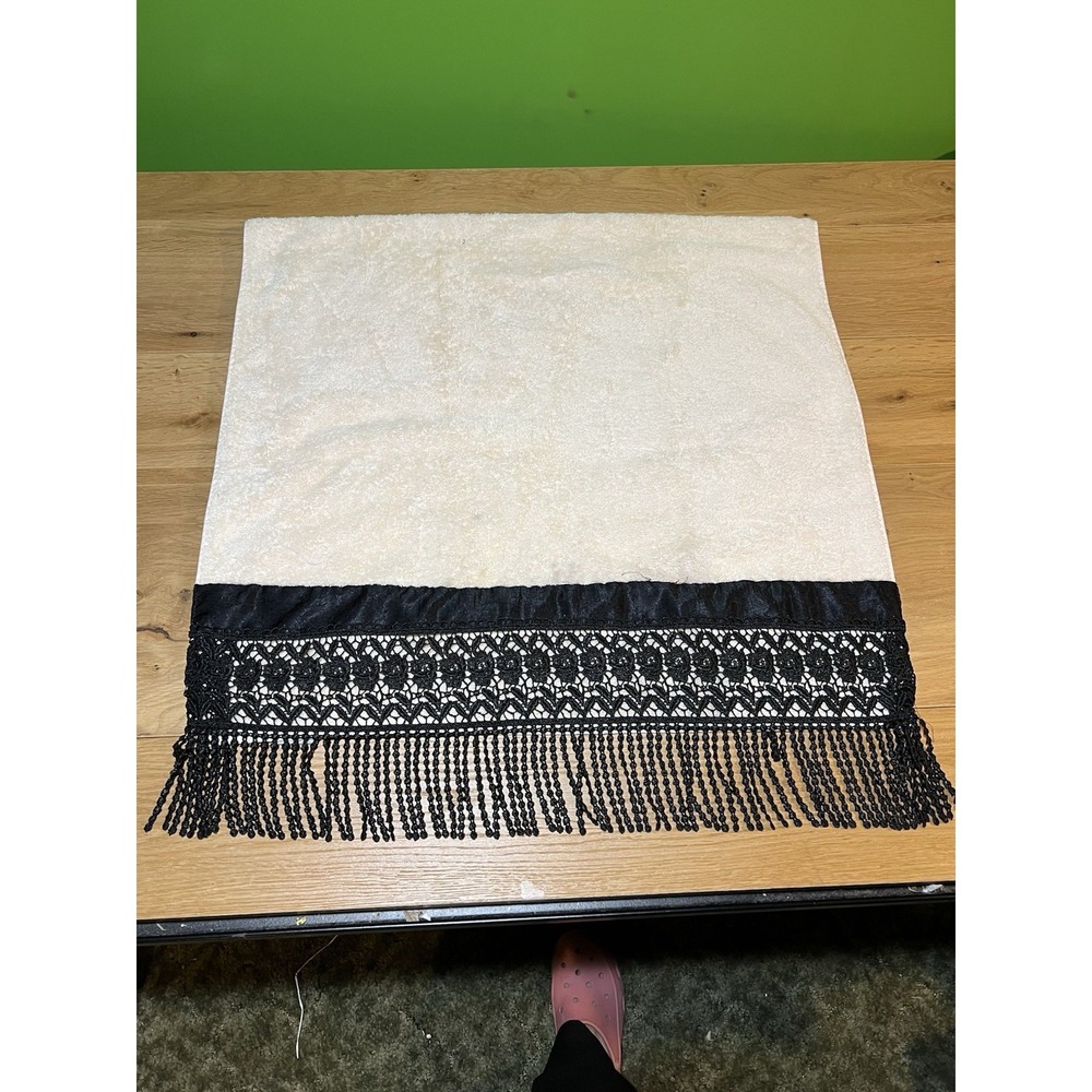 Croscill Home 4 piece bath towel set floral fringe cotton cream Vtg READ - Picture 4 of 16